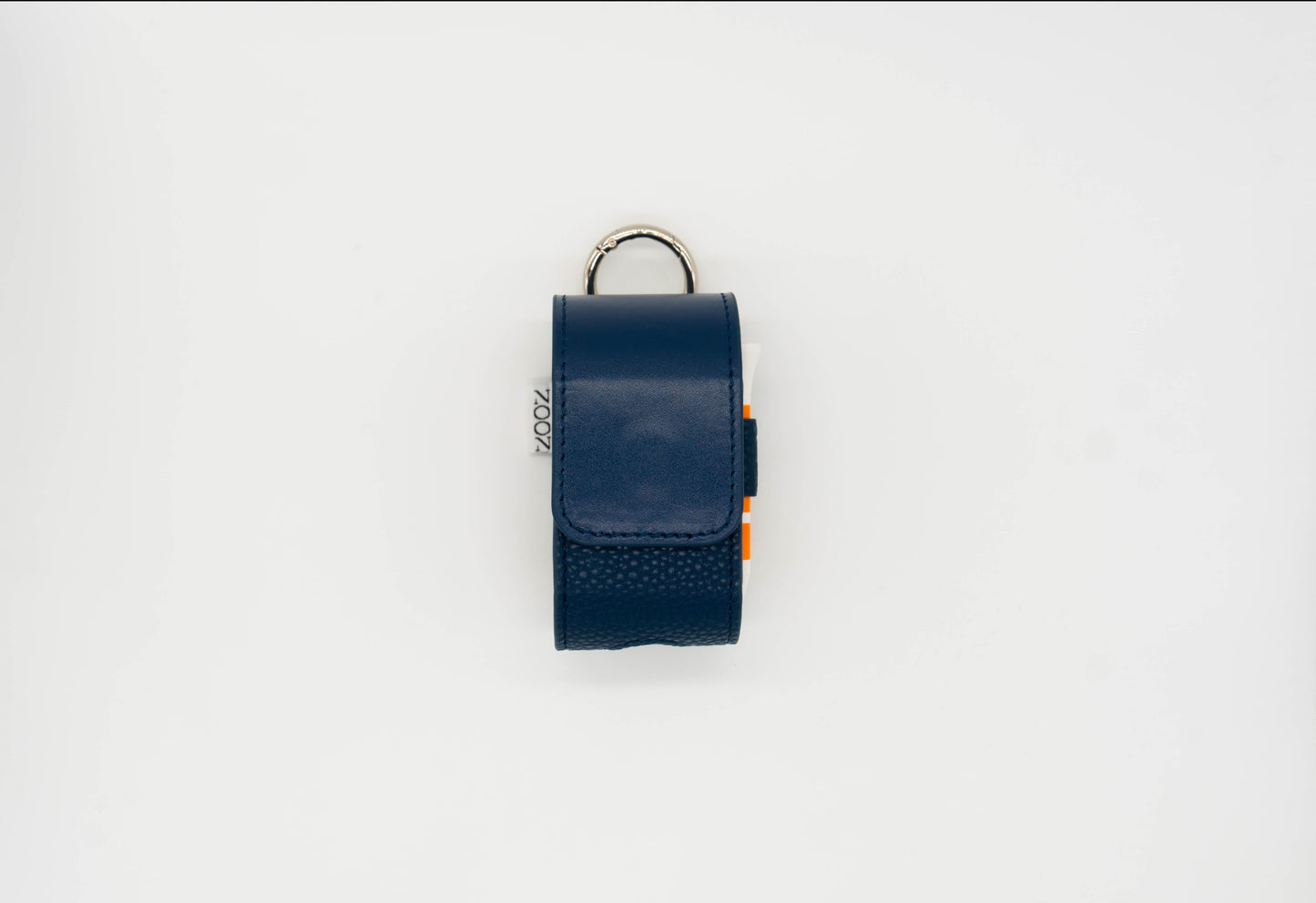 Navy leather golf ball pouch