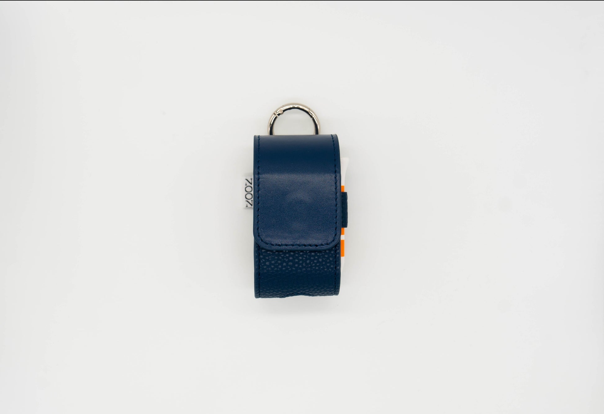 Navy leather golf ball pouch