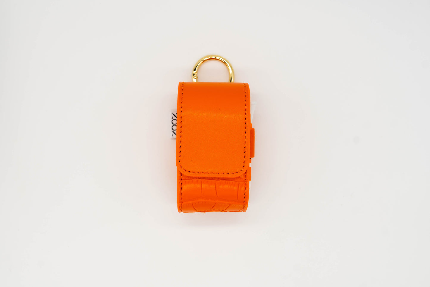 Orange leather golf ball pouch