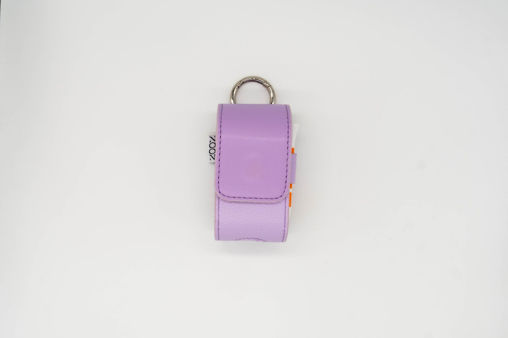 Purple leather golf ball pouch